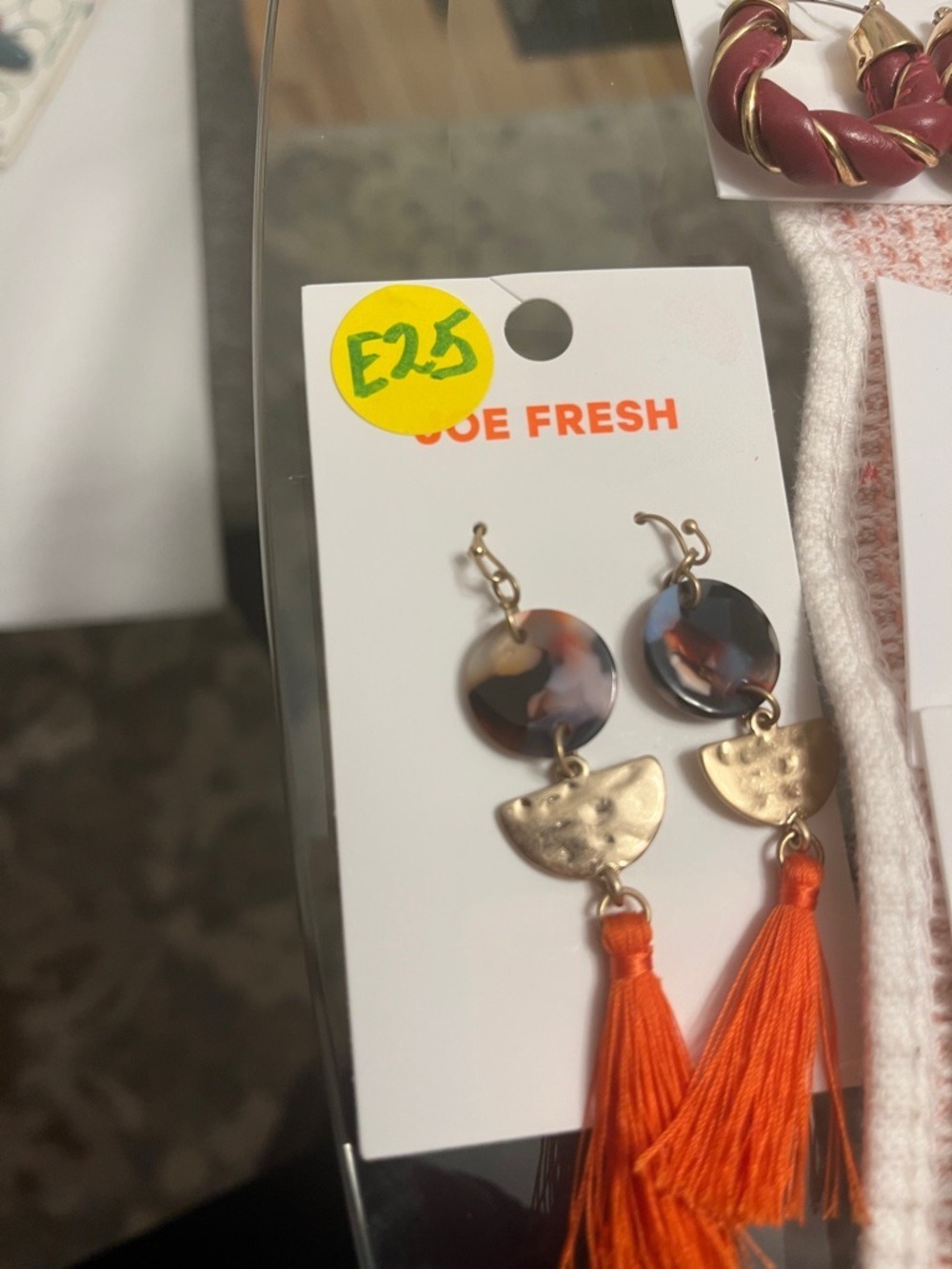 😍SHOW SPECIAL NWT E67 JOE FRESH 3 Tier Bohemian Tassle Fashion Earrings MSRP $12 - Picture 6 of 7
